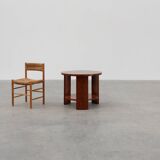Round Art Deco coffee table in burl veneer, France ca. 1920