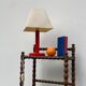 Scandinavian lamp in vintage red painted wood 90s