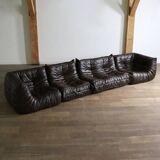 Canapé Togo original Ligne Roset en cuir par Michel Ducaroy, années 1970