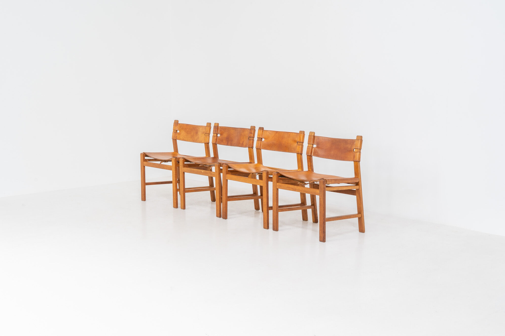 Oak & leather dining chairs