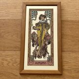 Set of 4 screen-printed Mirrors Mucha, the 4 seasons