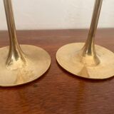Set of 4 Scandinavian brass candlesticks