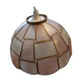 Hanging lamp in mother-of-pearl and brass