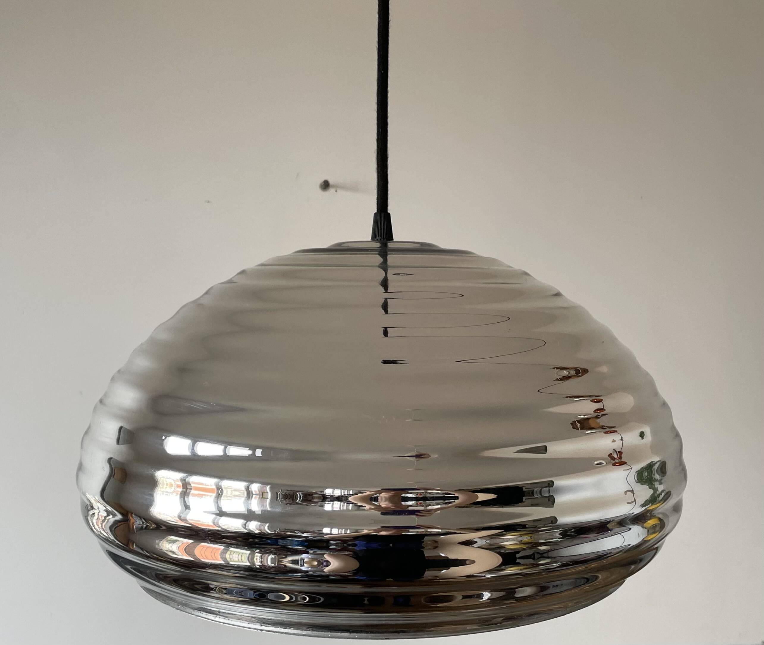 Vintage silver glass pendant light