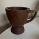 Midcentury Cubist XXXL Cup in West African Monoxyl Wood