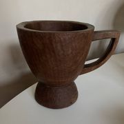 Midcentury Cubist XXXL Cup in West African Monoxyl Wood