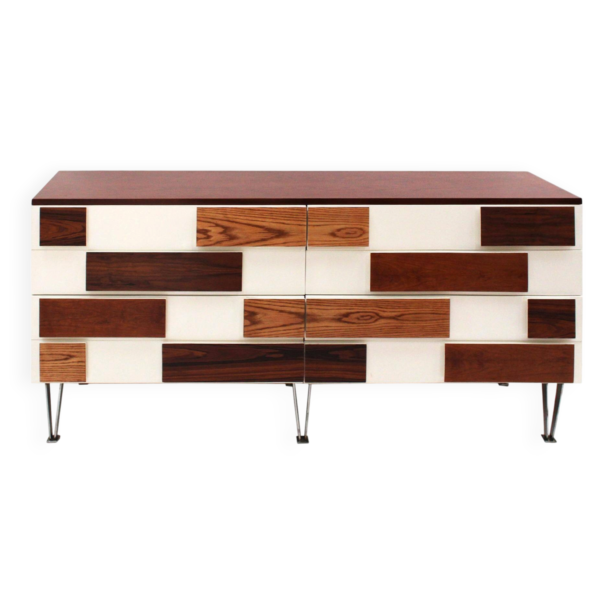 Italian Sideboard in Solid Wood with Steel Legs