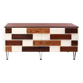 Italian Sideboard in Solid Wood with Steel Legs
