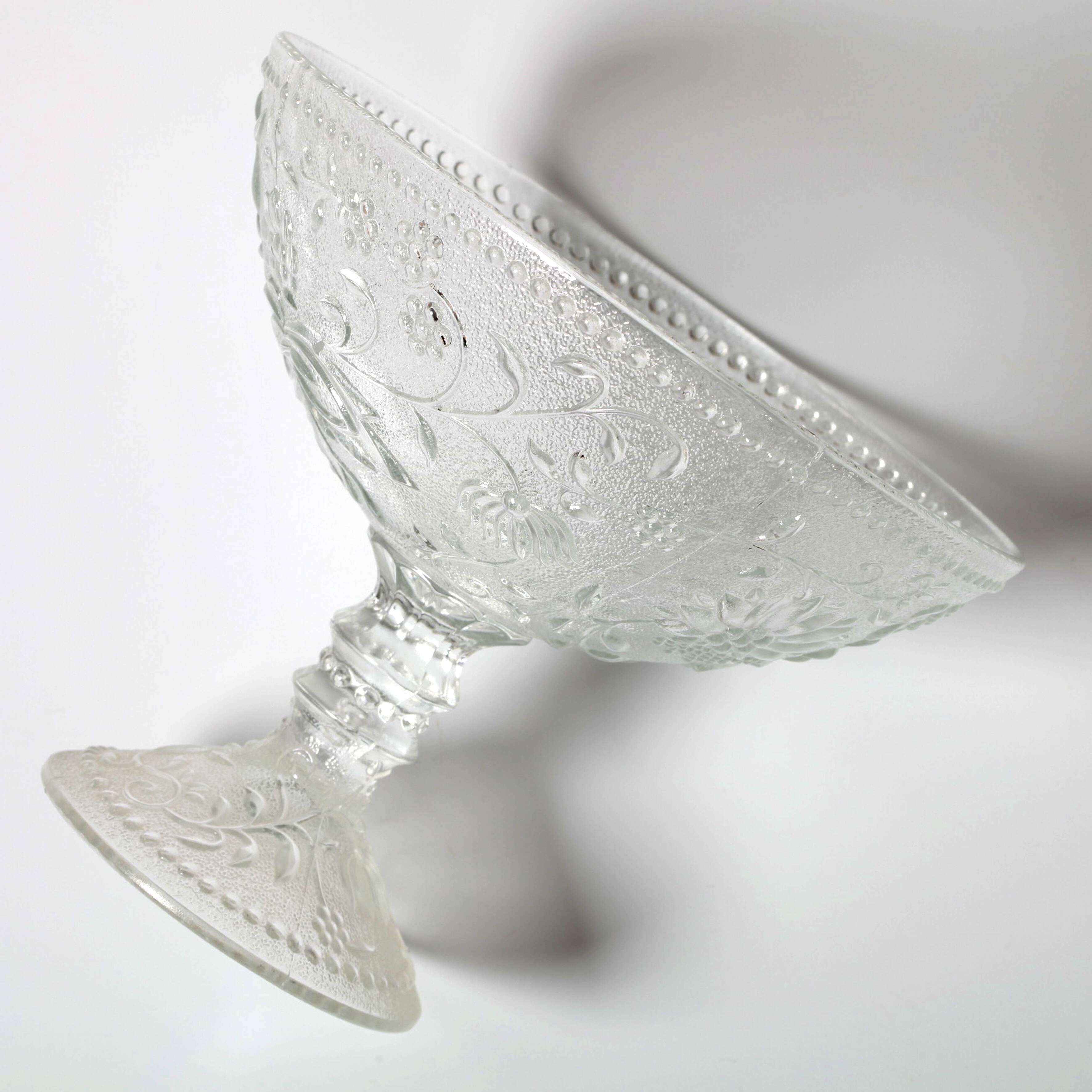 Pressed Glass Pedestal Bowl: Cibulak Pavel Panek Design / 1974