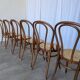 Set of 6 Bentwood Dining Chairs with Cane Seat / Bistro Thonet Style Chairs