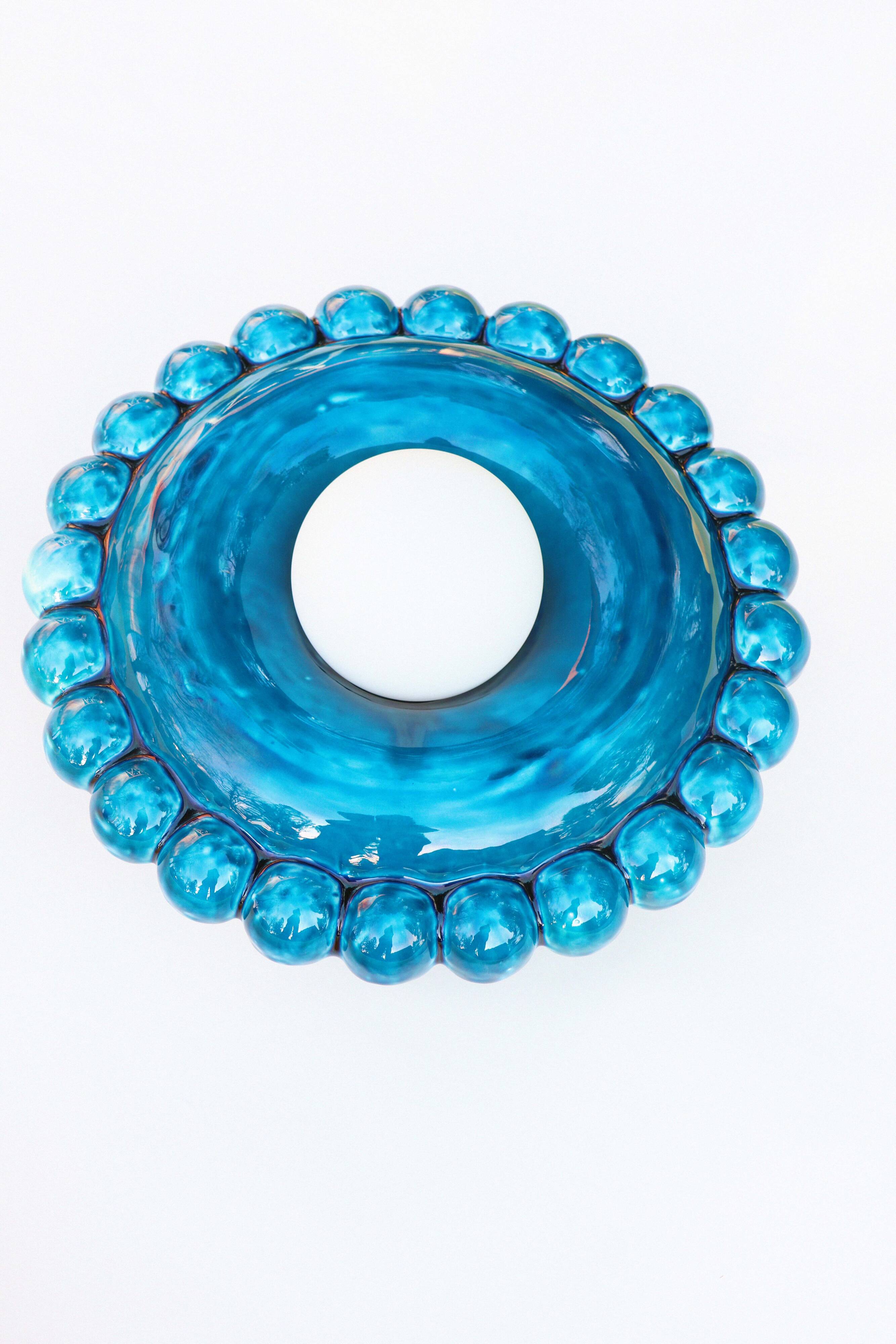 Luna Tall Lagoon Blue Wall Lamp