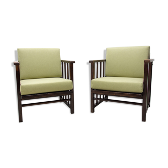 Art deco beechwood armchairs by Jan Vaněk & Jaroslav Grunt, 1930´s