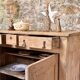 rustic wooden farm buffet sandblasted