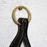 Miroir en cuir de style Adnet