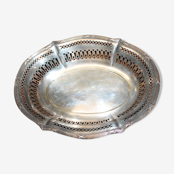 Silver metal bread basket