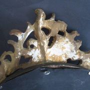 Antique mirror in wood and gilded stucco