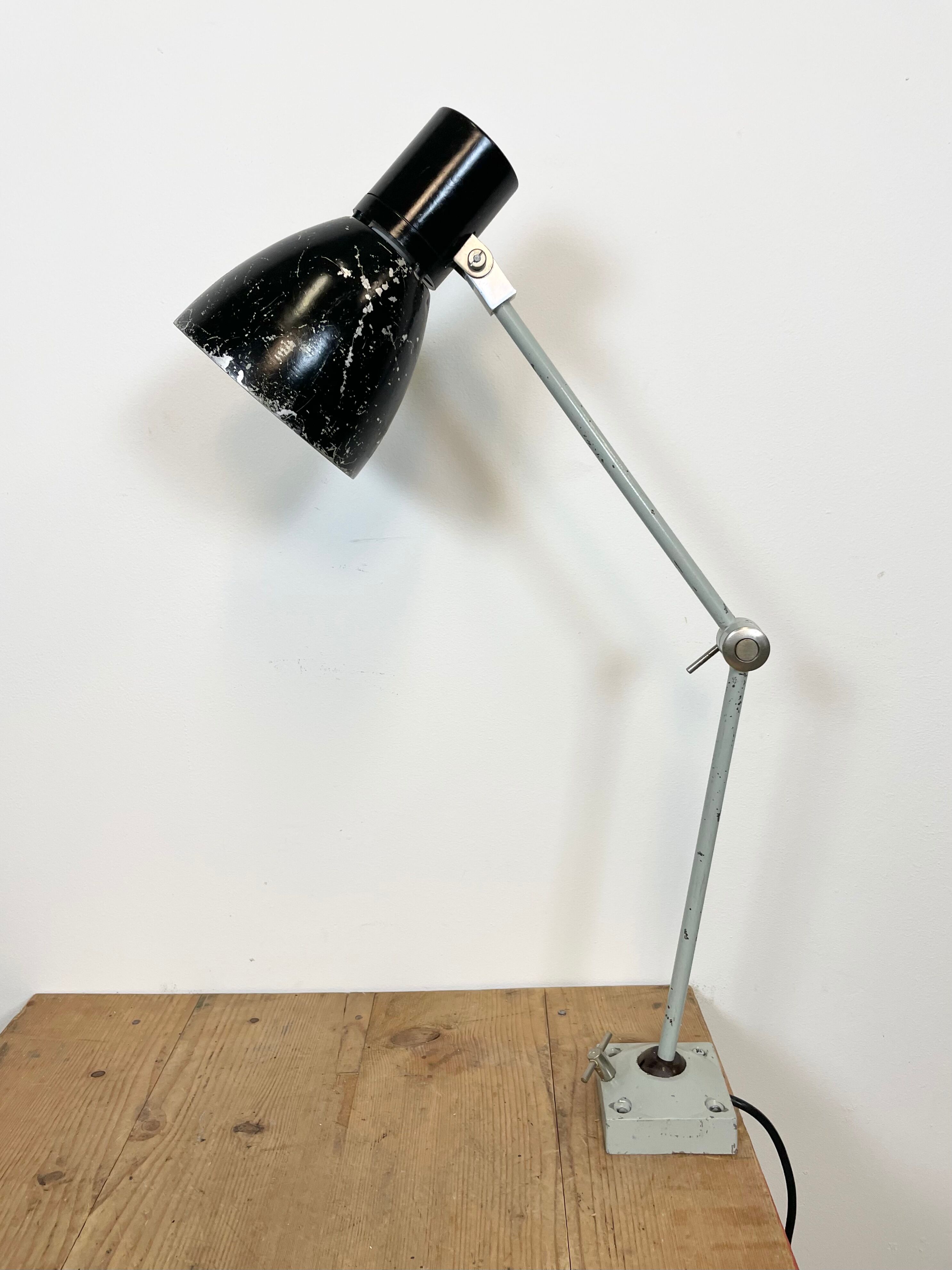 Black Industrial Table Lamp from Elektrosvit, 1970