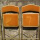 Lot de 6 chaises pliantes en velours et métal doré