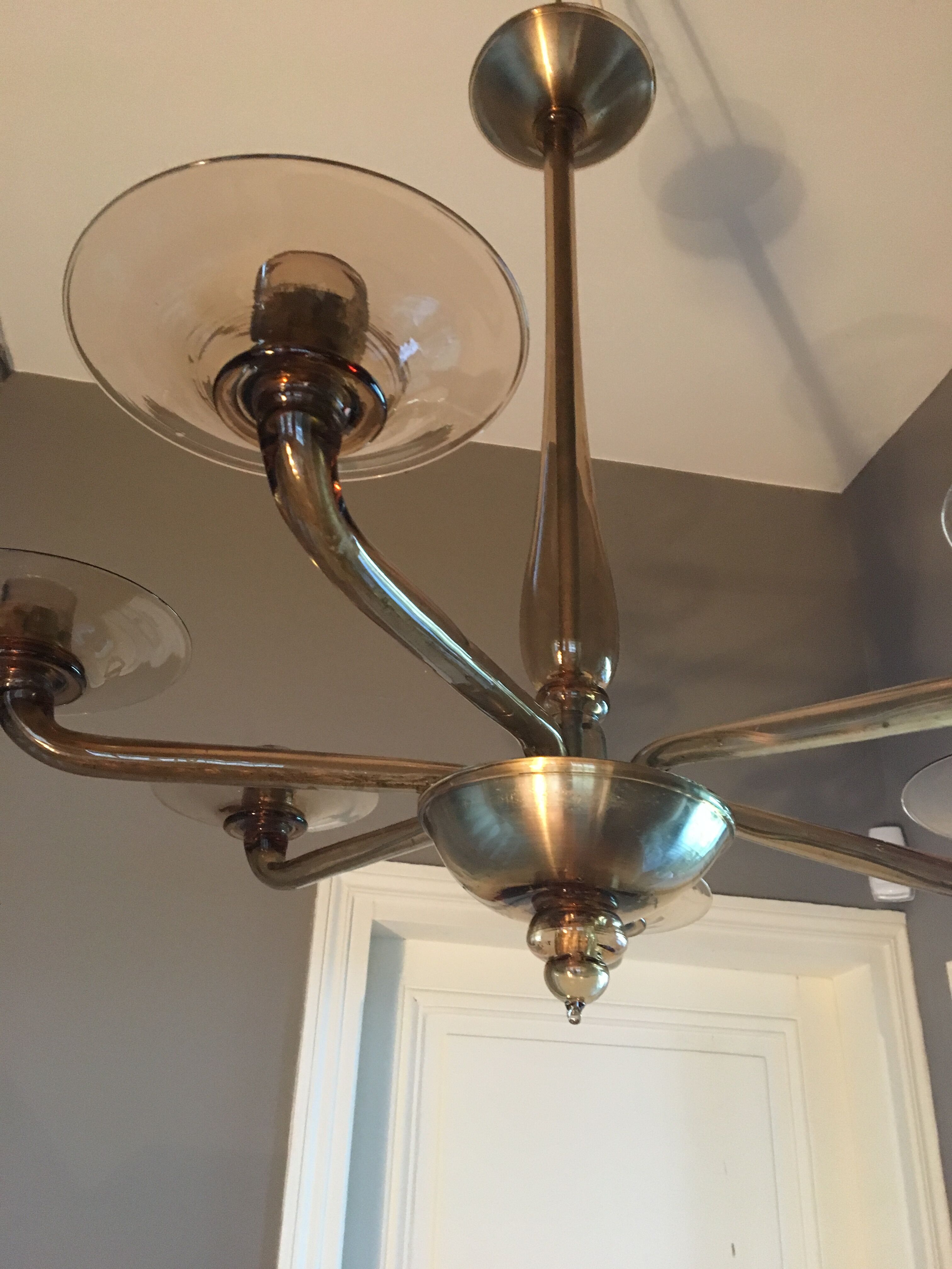 Blown glass chandelier