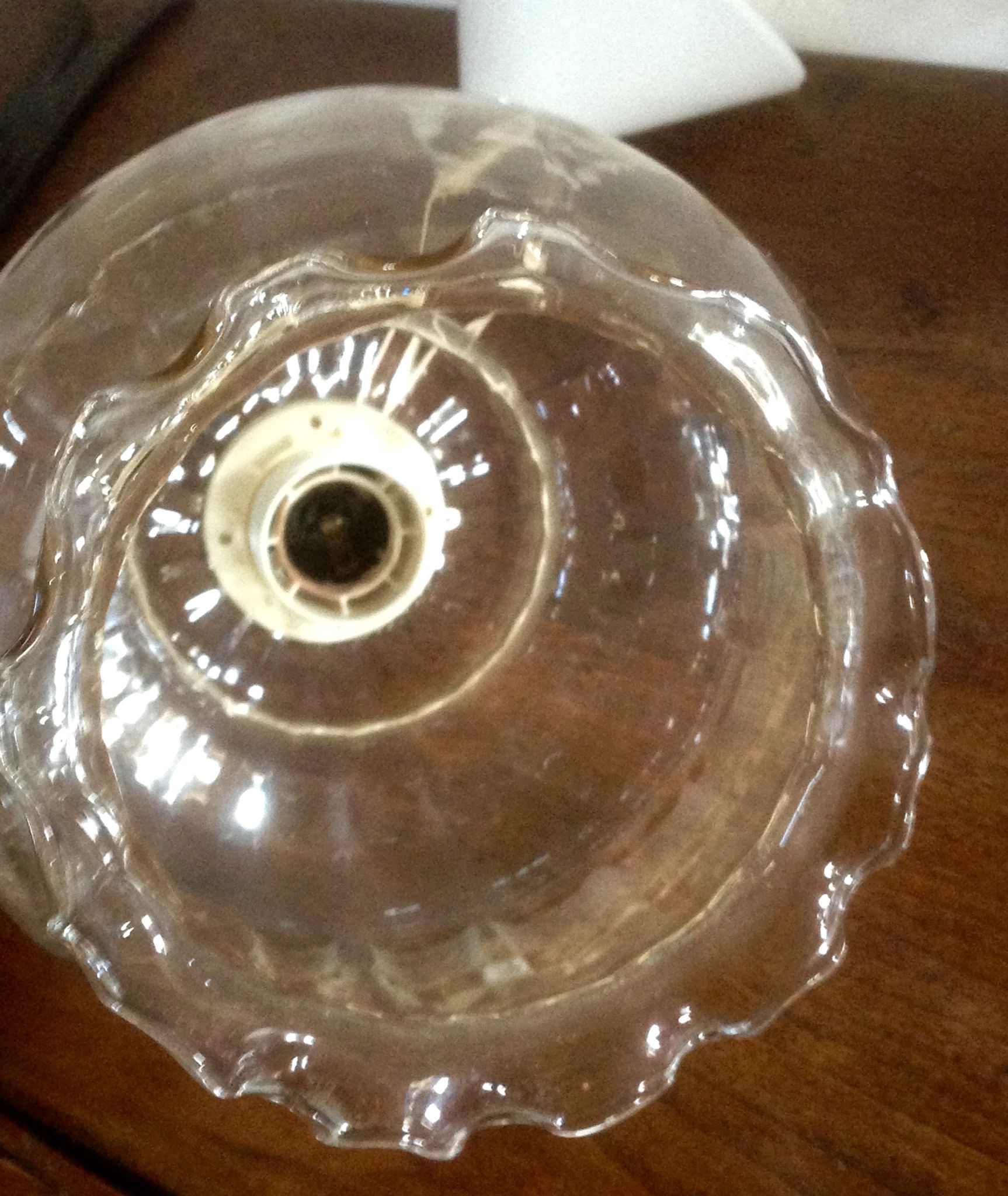 Suspension plafonnier en verre vintage