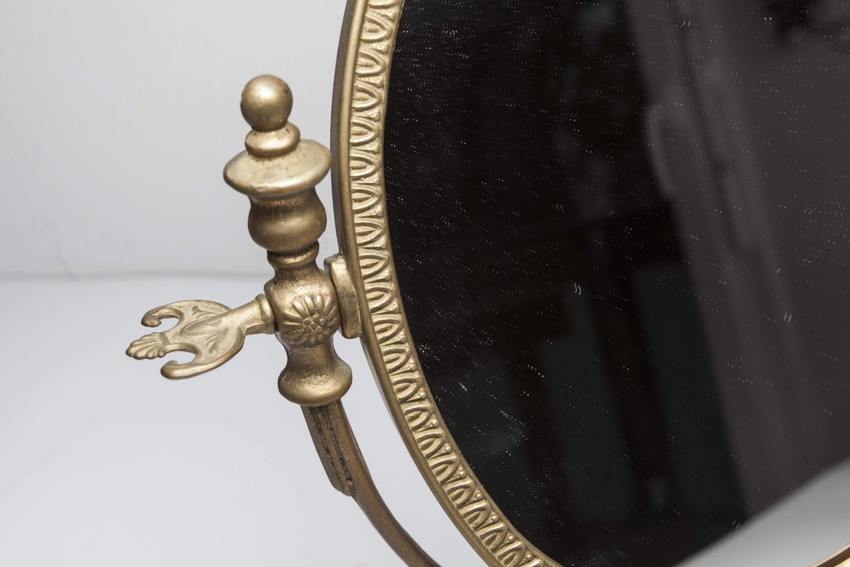 Pair of brass table mirror  28x39cm