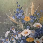 Antique still life painting, bohemian country decor