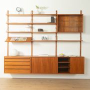 Classic shelving system from the 1960s in teak veneer by Poul Cadovius for Cado