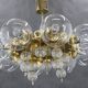 Grand lustre des années 1970 en finition laiton par Kamenicky Senov, jusqu'à 10 articles