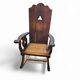 High back / monastery / rush seat armchair 1950s