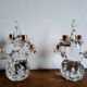 Paire de chandeliers cristal Schneider 1950