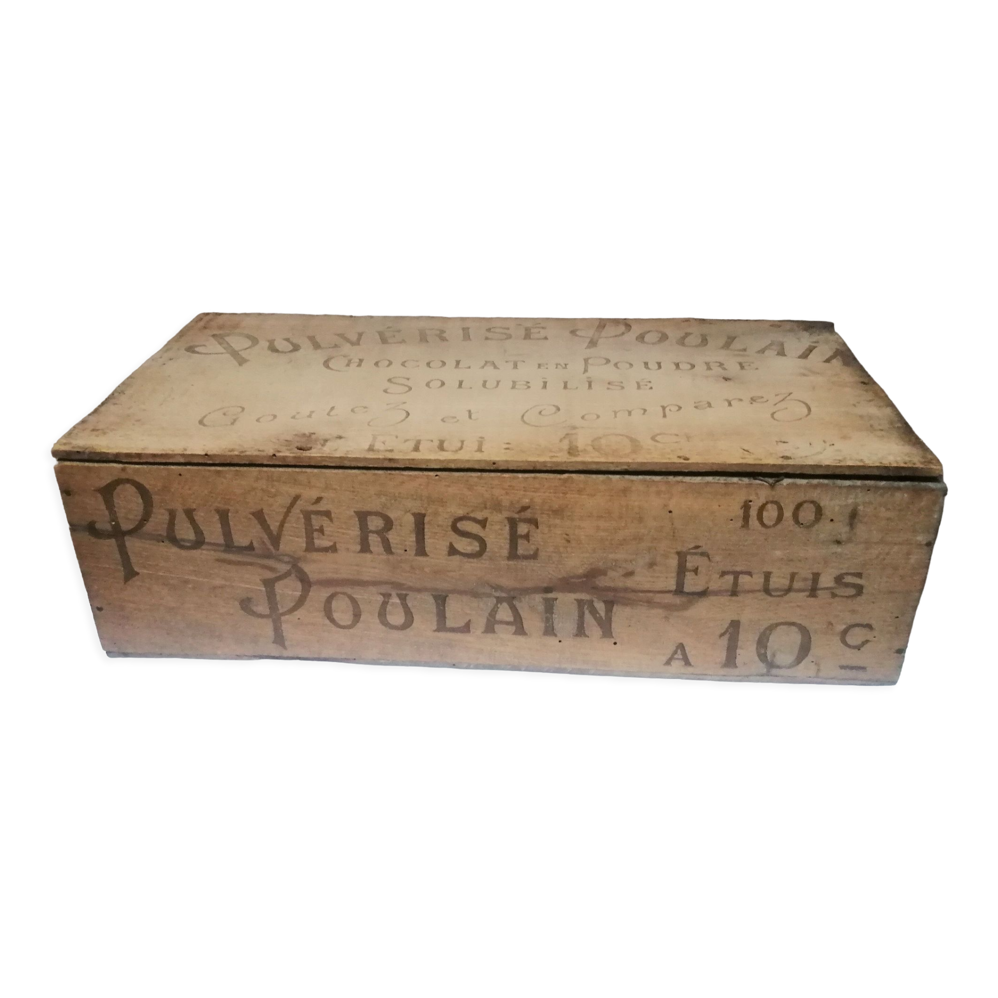 Wooden box chocolat poulain