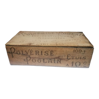 Caisse en bois chocolat poulain