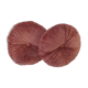 Set of 2 round pink velvet cushions