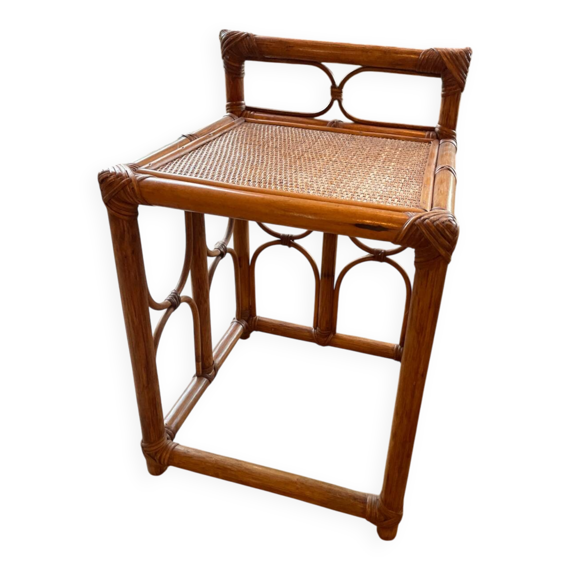 Vintage rattan side table