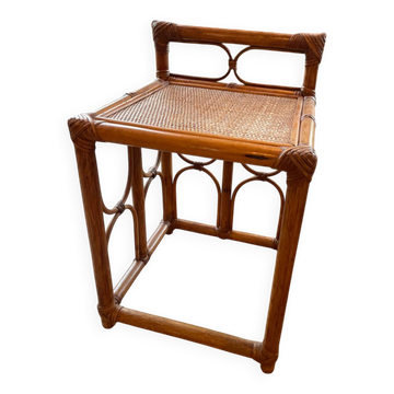 Table d'appoint vintage en rotin