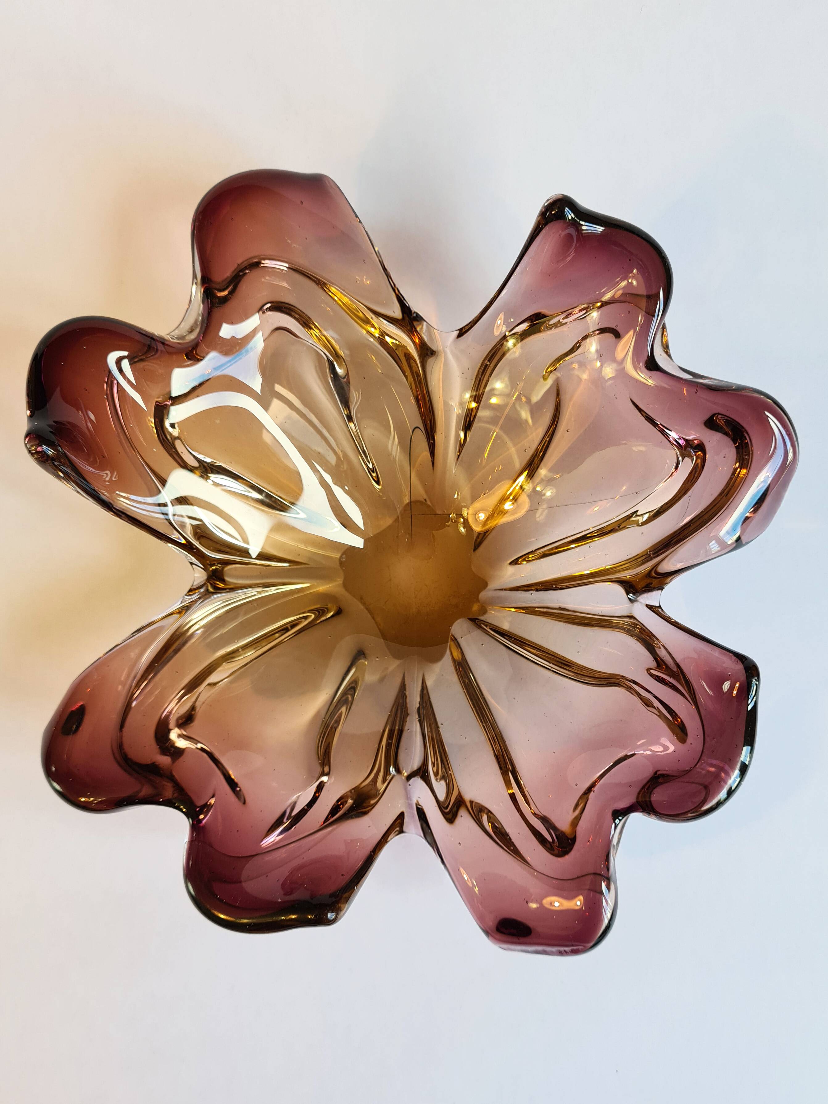 Murano pocket emptier - amber and gold