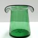 Cylindrical Green Hand-Blown Glass Vase, Empoli, Italy