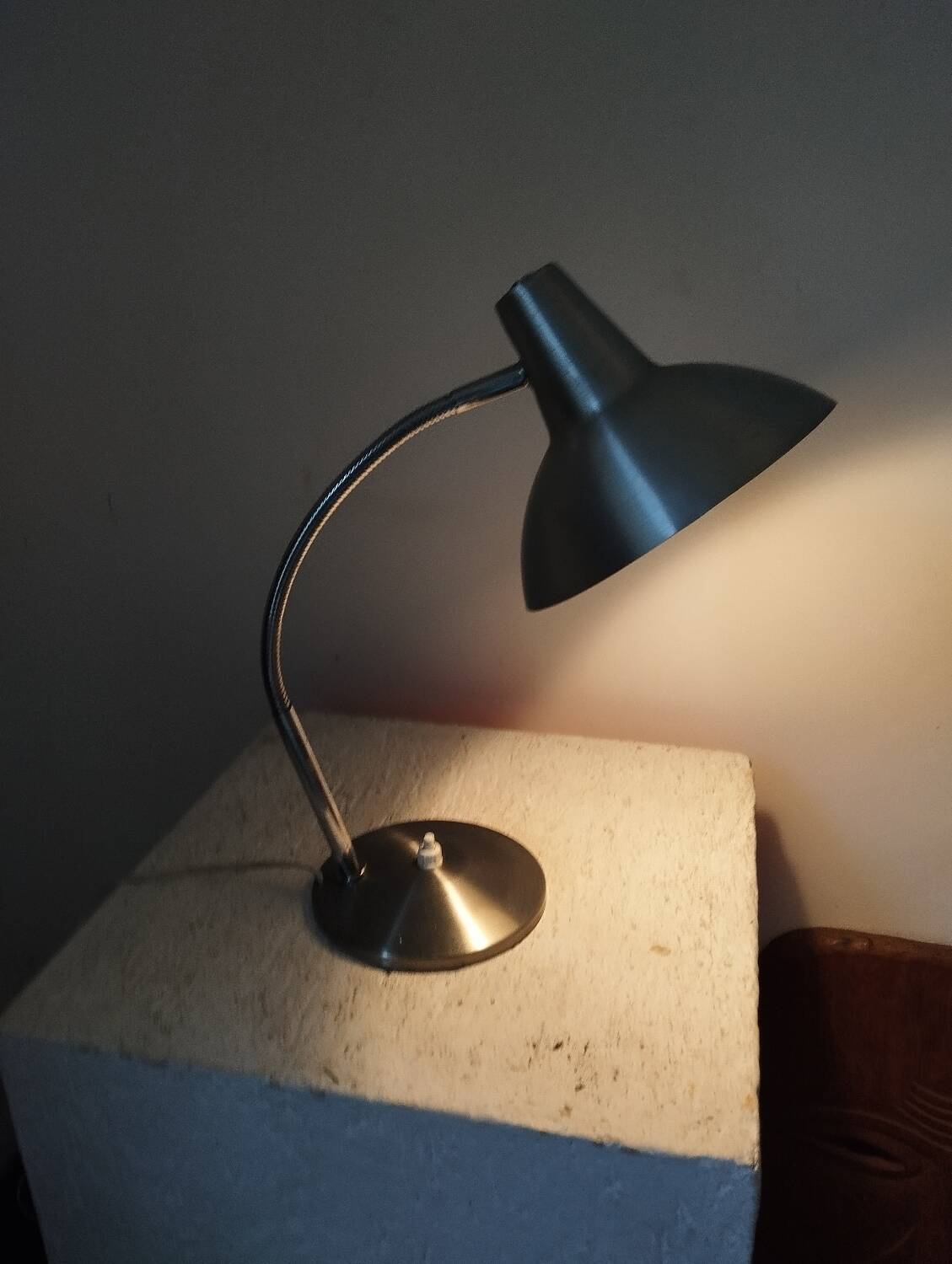 Vintage brushed aluminum wall lamp