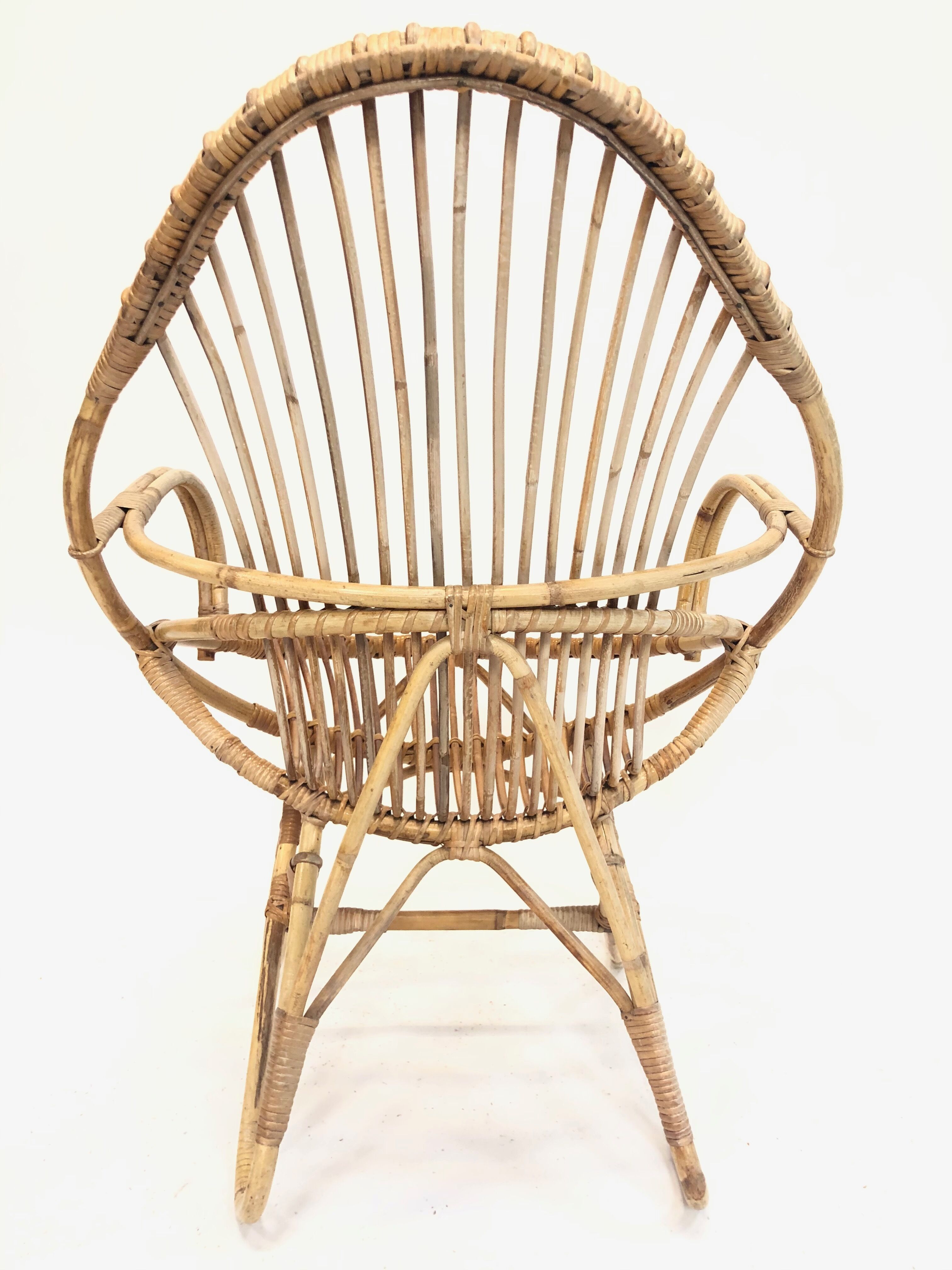 Rohe Noordwolde rattan chair, 1960, Netherlands