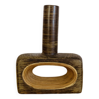 Rattan and ceramic vase