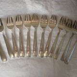 12 silver metal cake forks