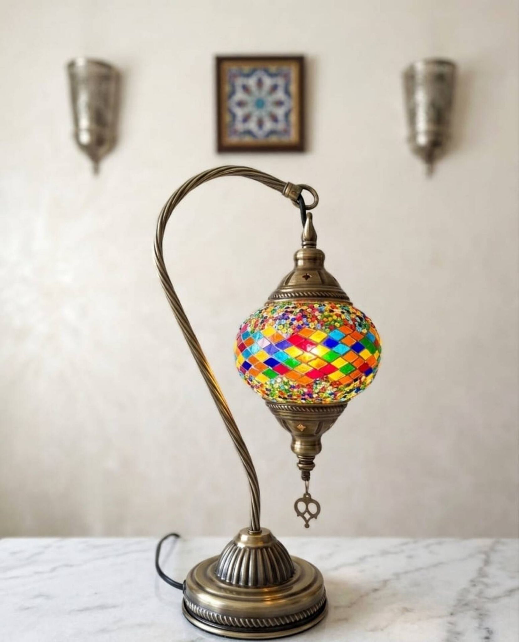 Duo de lampe mosaïque turque