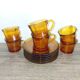 Duralex - 6 tasses et sous tasses verre orange