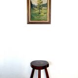 Painting "The Tree in the Valley", oil on panel, signed, 1936