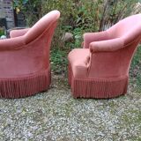 Toad armchairs, a pair