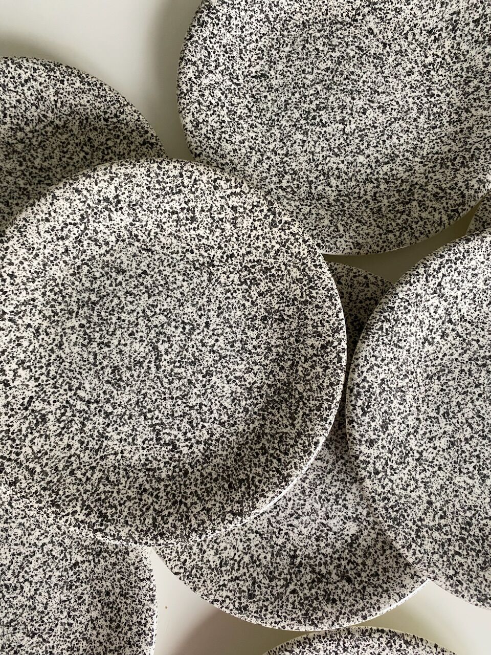 Set of 8 Italian speckled ceramic dessert plates