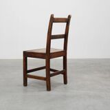 Antique oak late 19th century oak side chair, Belgium