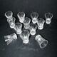 Baccarat set of 12 Art Deco cut crystal liqueur glasses star cave cabaret