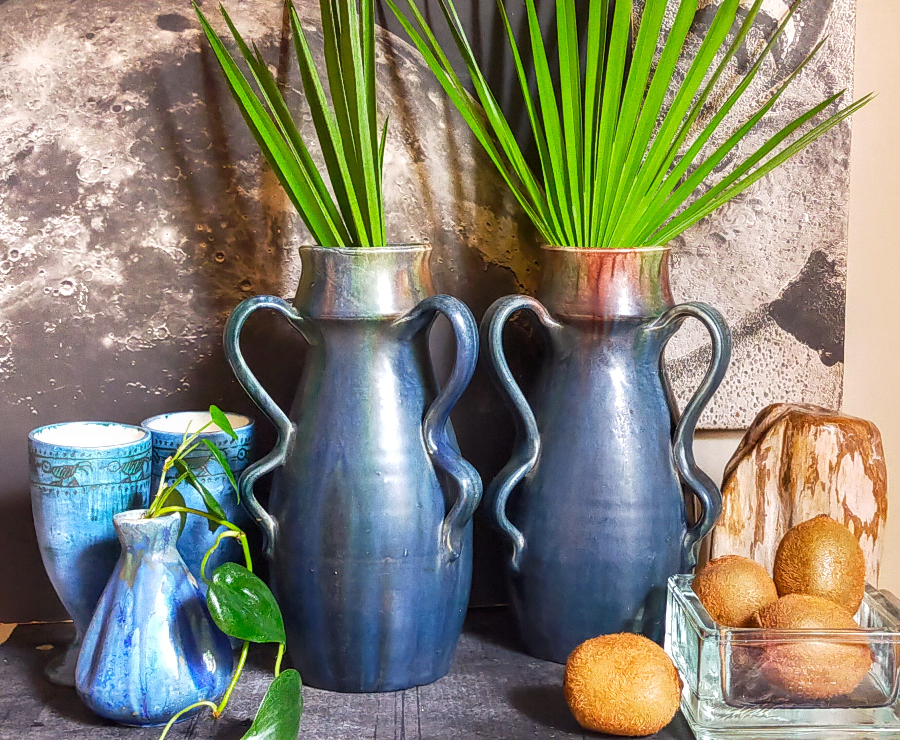 Duo of Flemish pottery of Charles and Auguste Maes early twentieth century