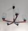 Lustre 5 branches teck et laiton design scandinave